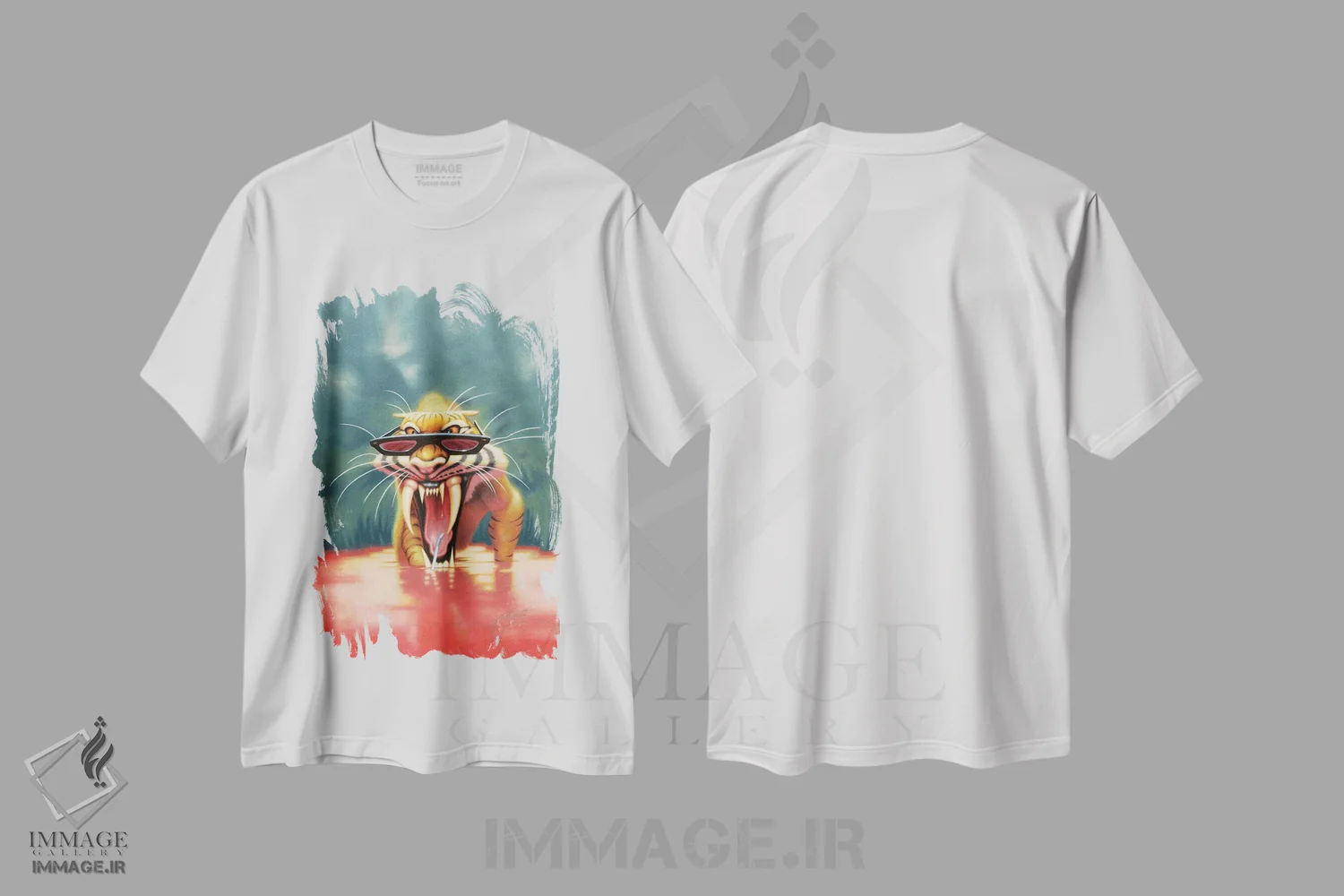تیشرت سفید طرح دار ببر تشنه اثر جیمز بنت | فروشگاه ایماژ
