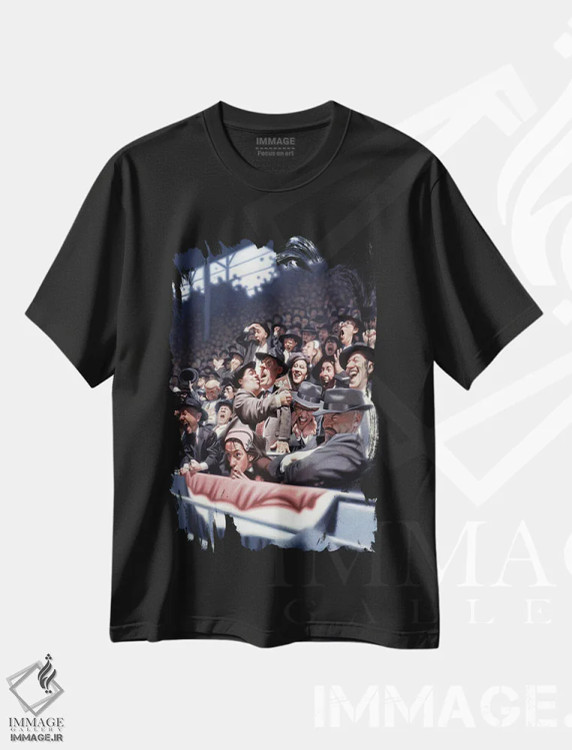 تیشرت مشکی طرح دار بوسه، مدیوم اثر جیمز بنت | فروشگاه ایماژ