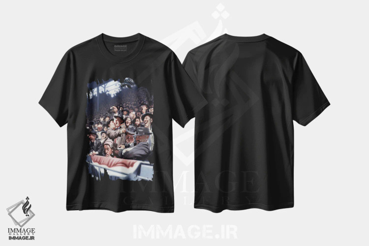 تیشرت مشکی طرح دار بوسه، مدیوم اثر جیمز بنت | فروشگاه ایماژ