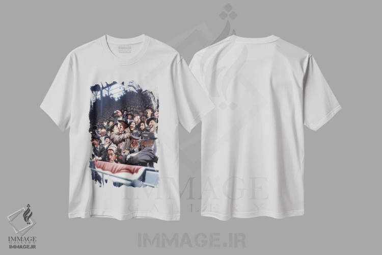 تیشرت سفید طرح دار بوسه، مدیوم اثر جیمز بنت | immage.ir