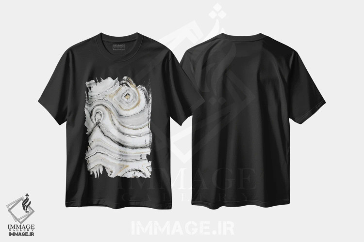 تیشرت مشکی طرح دار سایه های خاکستری یک اثر لیز جاردین | immage.ir