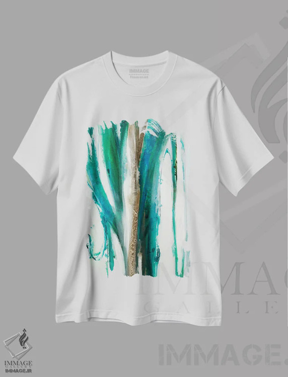 تیشرت سفید طرح دار وضوح بالا دو اثر لیز جاردین | immage.ir