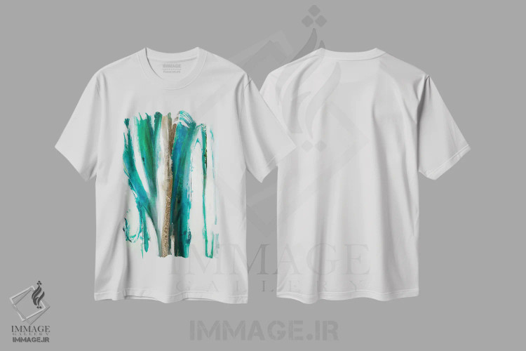 تیشرت سفید طرح دار وضوح بالا دو اثر لیز جاردین | immage.ir
