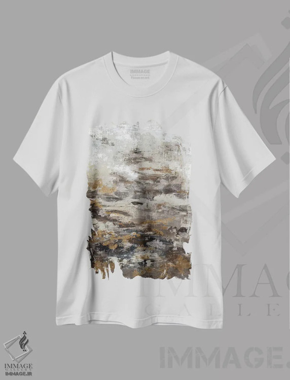 تیشرت سفید طرح دار نمونه درخشان اثر لیز جاردین | فروشگاه ایماژ