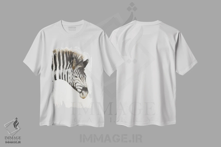 تیشرت سفید طرح دار خطوط گورخری، دکور معاصر اثر لیز جاردین | immage.ir