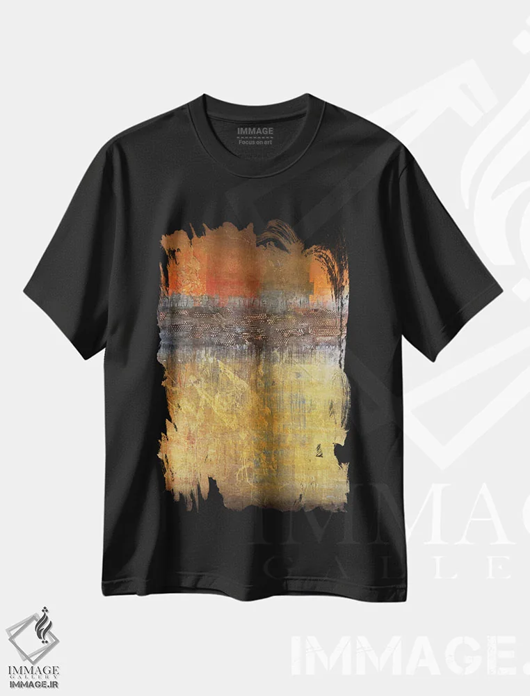 تیشرت مشکی طرح دار کهکشان ۵۰۰، آبستره اثر لیز جاردین | immage.ir