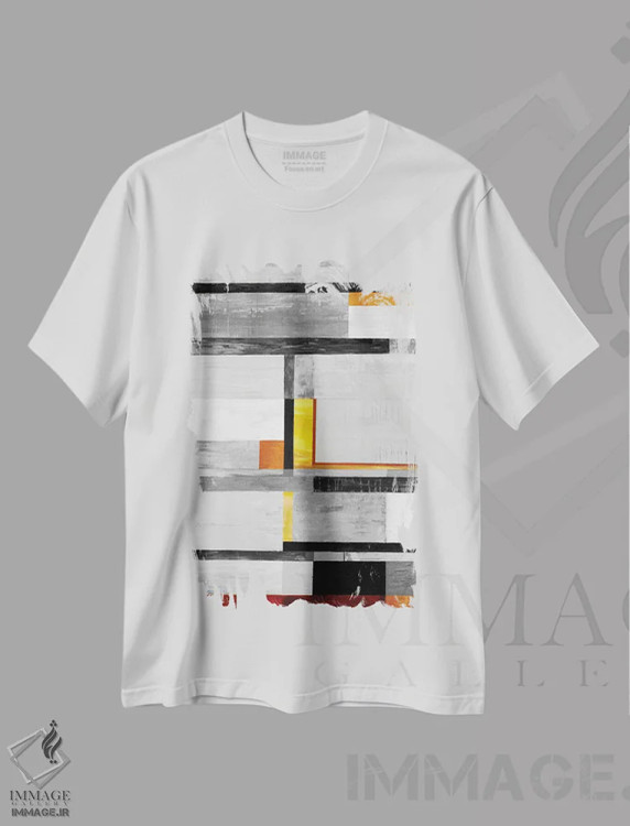 تیشرت سفید طرح دار طیف رترو V7 اثر لیز جاردین | فروشگاه ایماژ