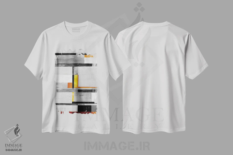 تیشرت سفید طرح دار طیف رترو V7 اثر لیز جاردین | فروشگاه ایماژ