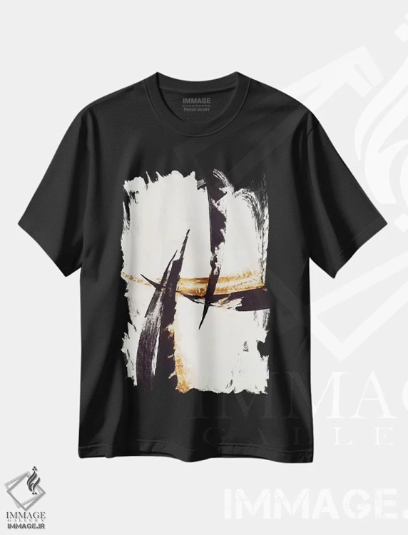 تیشرت مشکی طرح دار سبک سطح بالا ۲ اثر لیز جاردین | immage.ir