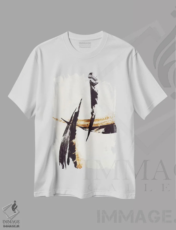 تیشرت سفید طرح دار سبک سطح بالا ۲ اثر لیز جاردین | فروشگاه ایماژ