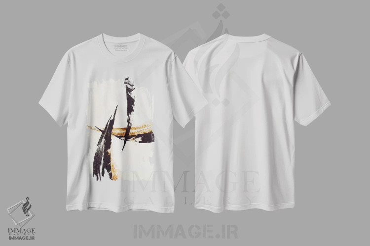 تیشرت سفید طرح دار سبک سطح بالا ۲ اثر لیز جاردین | فروشگاه ایماژ