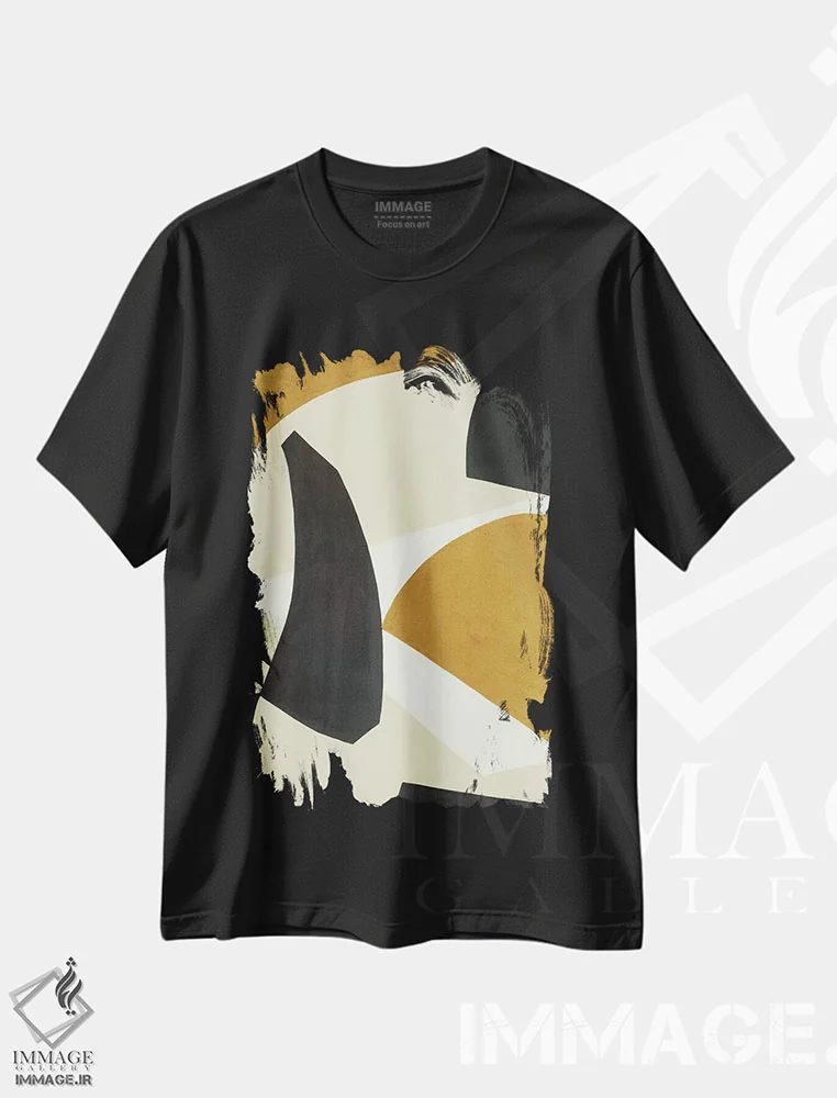 تیشرت مشکی طرح دار لبهٔ جهان ۱ اثر لیز جاردین | immage.ir