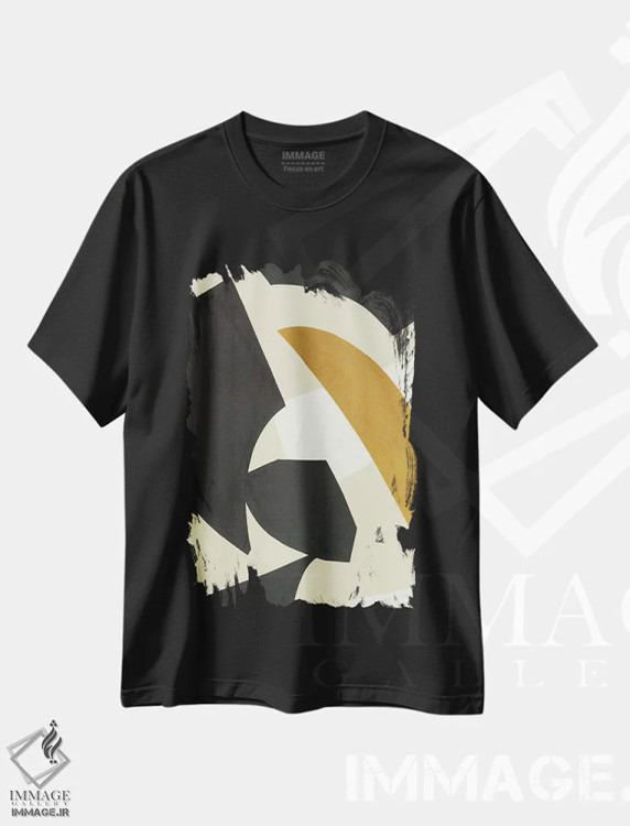 تیشرت مشکی طرح دار لبهٔ جهان ۲ اثر لیز جاردین | فروشگاه ایماژ