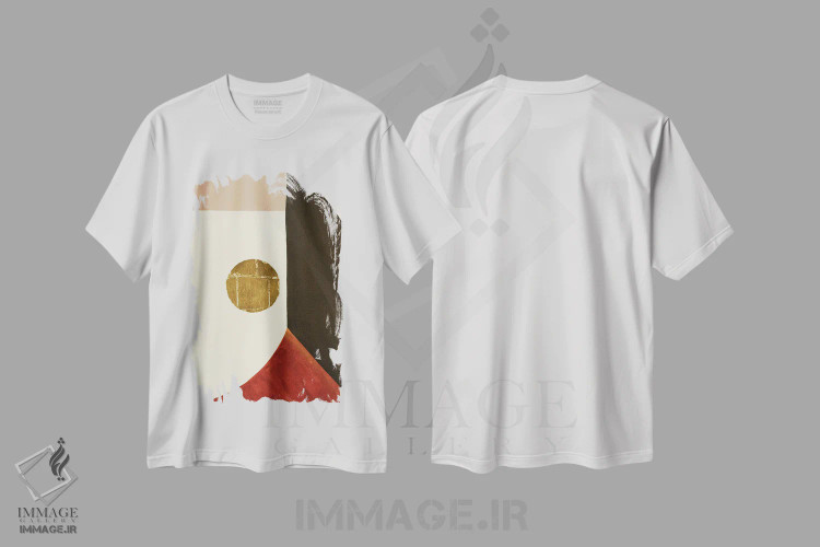 تیشرت سفید طرح دار نُت های بالا ۳، آبستره اثر لیز جاردین | immage.ir