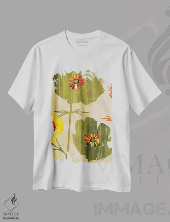 تیشرت سفید طرح دار باغ شادمانی ۱، دکور معاصر اثر لیز جاردین | immage.ir