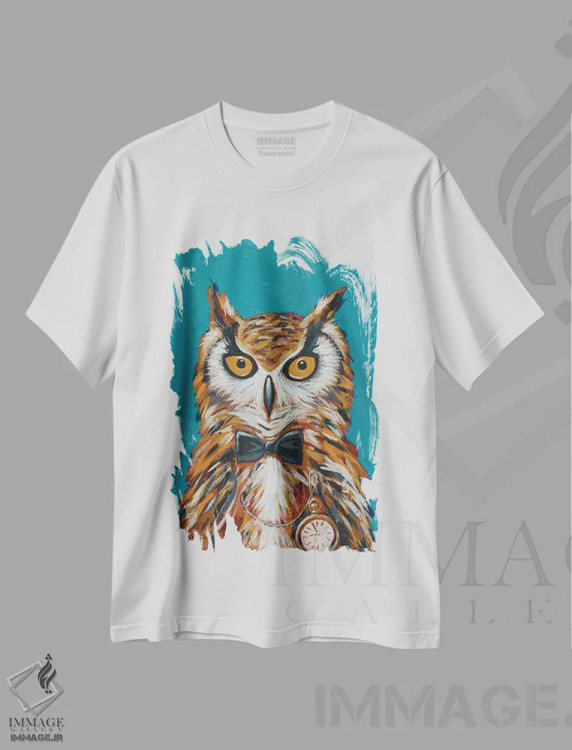 تیشرت سفید طرح دار حیوانات جاسوس I - جغد مخفی، مدیوم اثر جودی آگوستین | فروشگاه ایماژ