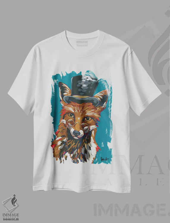 تیشرت سفید طرح دار حیوانات جاسوس IV - روباه زیرک، مدیوم اثر جودی آگوستین | immage.ir