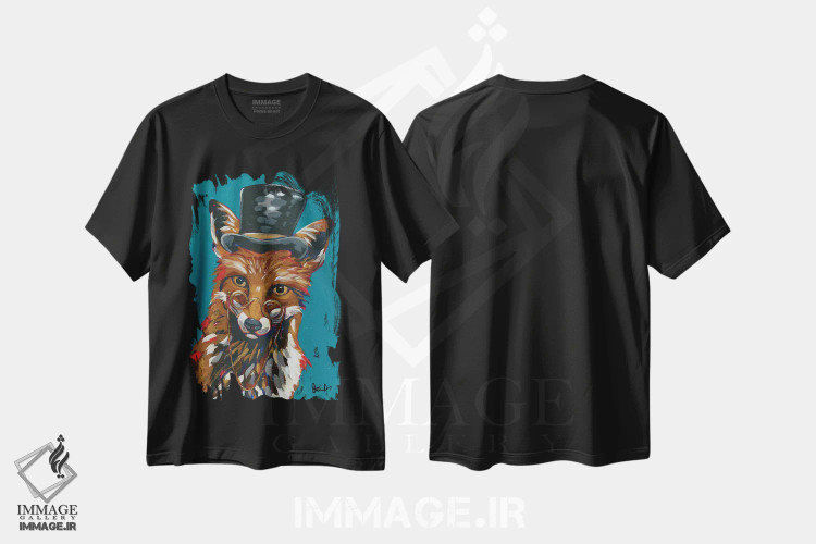 تیشرت مشکی طرح دار حیوانات جاسوس IV - روباه زیرک، مدیوم اثر جودی آگوستین | فروشگاه ایماژ