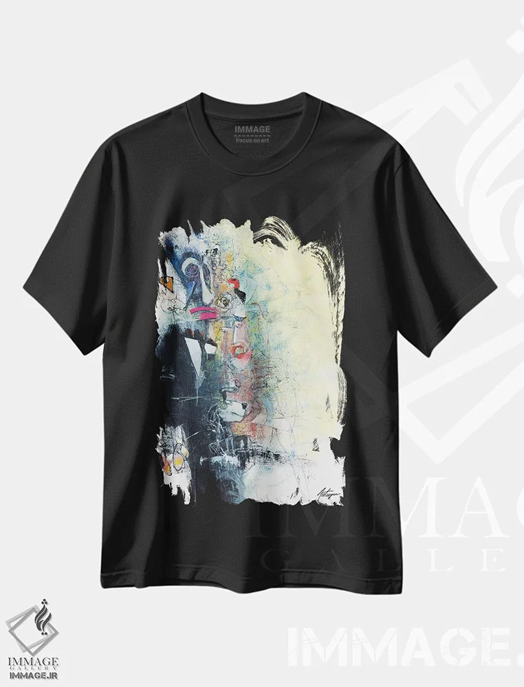 تیشرت مشکی طرح دار بهترین دوستان اثر جک آوتیسیان | فروشگاه ایماژ