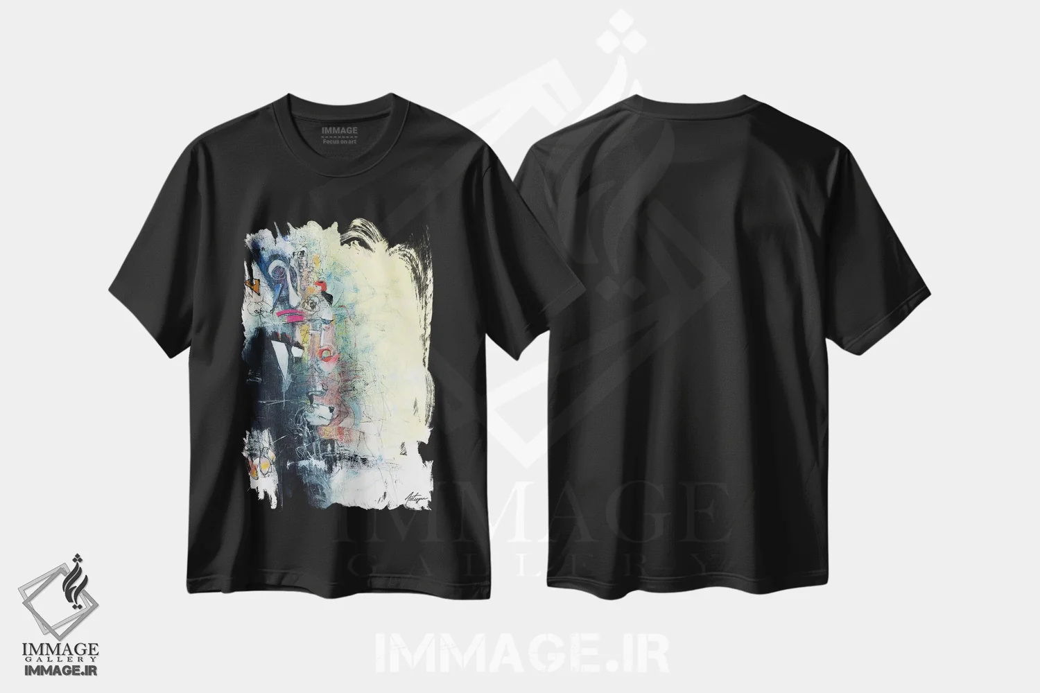 تیشرت مشکی طرح دار بهترین دوستان اثر جک آوتیسیان | فروشگاه ایماژ
