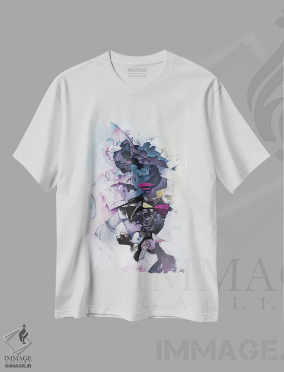 تیشرت سفید طرح دار سقوط آزاد اثر جک آوتیسیان | فروشگاه ایماژ