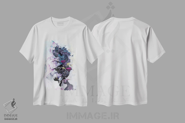 تیشرت سفید طرح دار سقوط آزاد اثر جک آوتیسیان | فروشگاه ایماژ