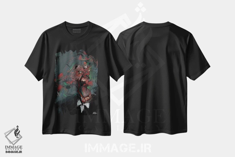 تیشرت مشکی طرح دار خودتخریبی I اثر جک آوتیسیان | فروشگاه ایماژ