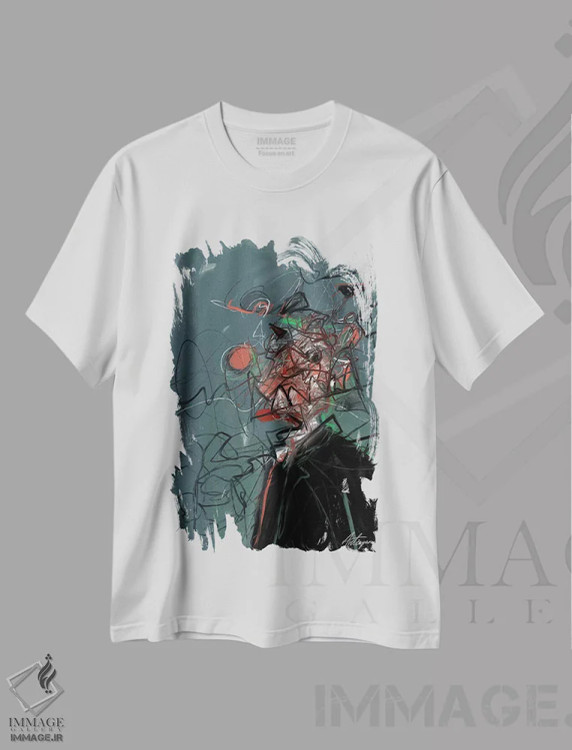 تیشرت سفید طرح دار خودتخریبی III اثر جک آوتیسیان | فروشگاه ایماژ