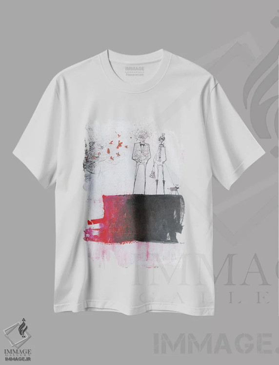 تیشرت سفید طرح دار روزی نو اثر جک آوتیسیان | فروشگاه ایماژ