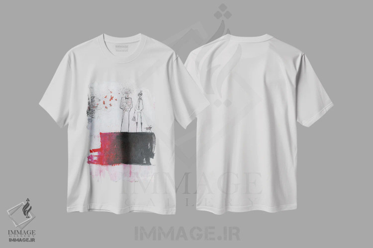 تیشرت سفید طرح دار روزی نو اثر جک آوتیسیان | فروشگاه ایماژ