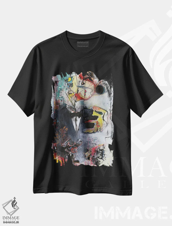 تیشرت مشکی طرح دار کشفش کن اثر جک آوتیسیان | فروشگاه ایماژ