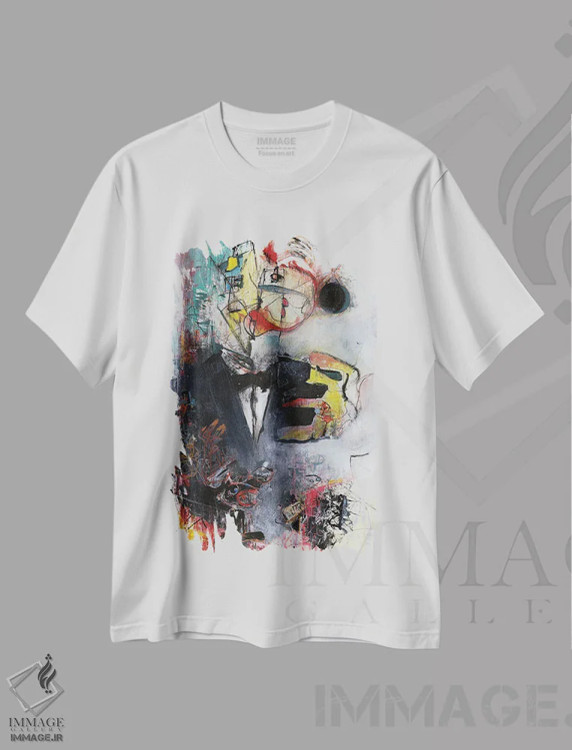 تیشرت سفید طرح دار کشفش کن اثر جک آوتیسیان | immage.ir