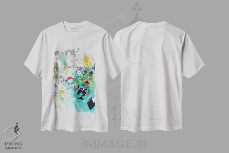 تیشرت سفید طرح دار باز شدن اثر جک آوتیسیان | immage.ir