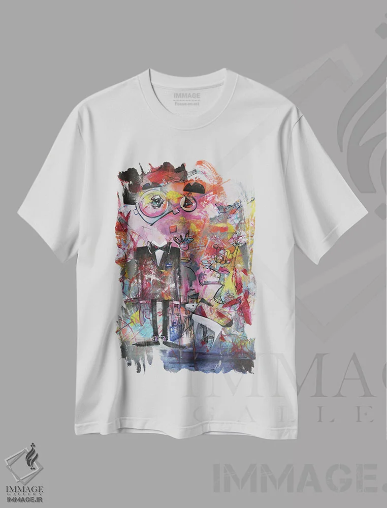 تیشرت سفید طرح دار I'm A Star,در لباس رسمی، من یک ستاره ام اثر جک آوتیسیان | فروشگاه ایماژ