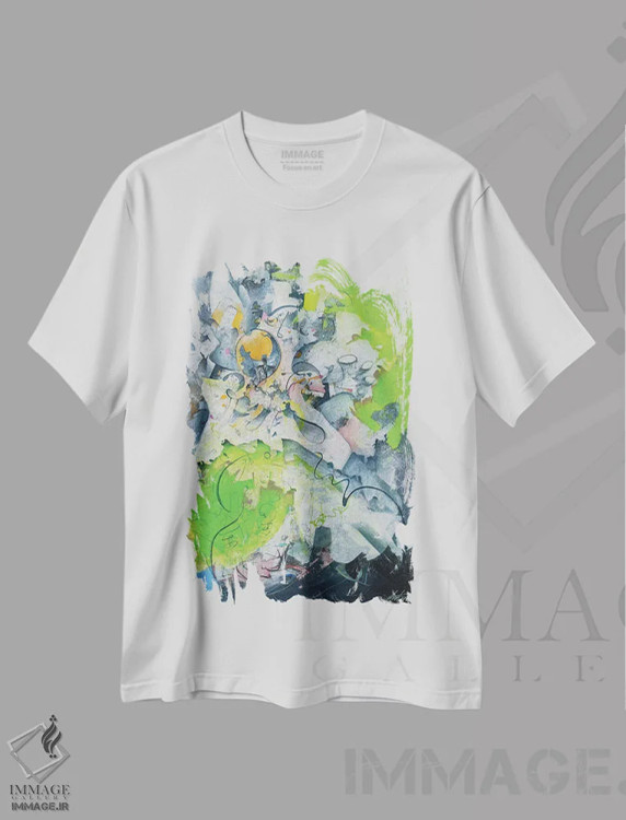 تیشرت سفید طرح دار آغاز اثر جک آوتیسیان | immage.ir