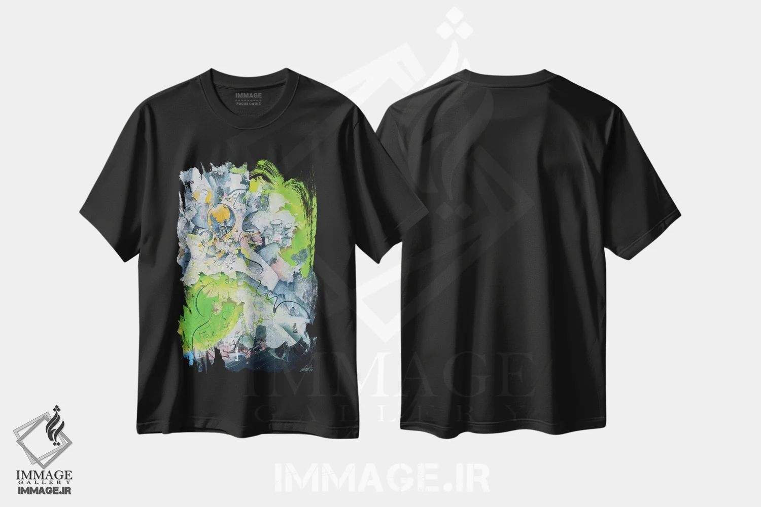 تیشرت مشکی طرح دار آغاز اثر جک آوتیسیان | فروشگاه ایماژ