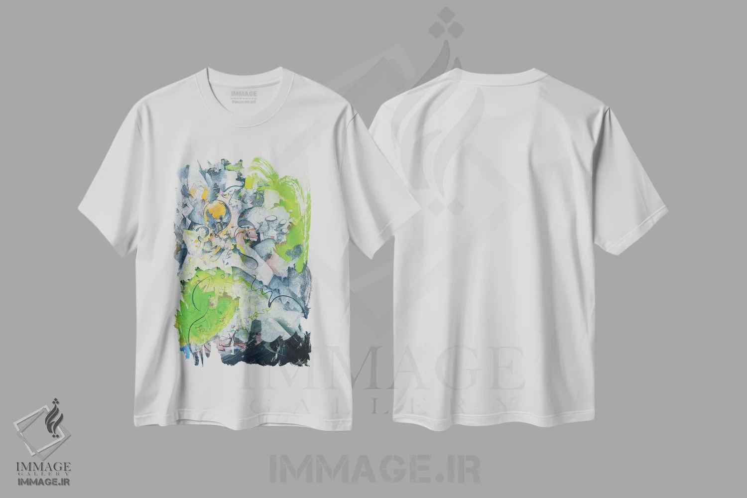 تیشرت سفید طرح دار آغاز اثر جک آوتیسیان | immage.ir