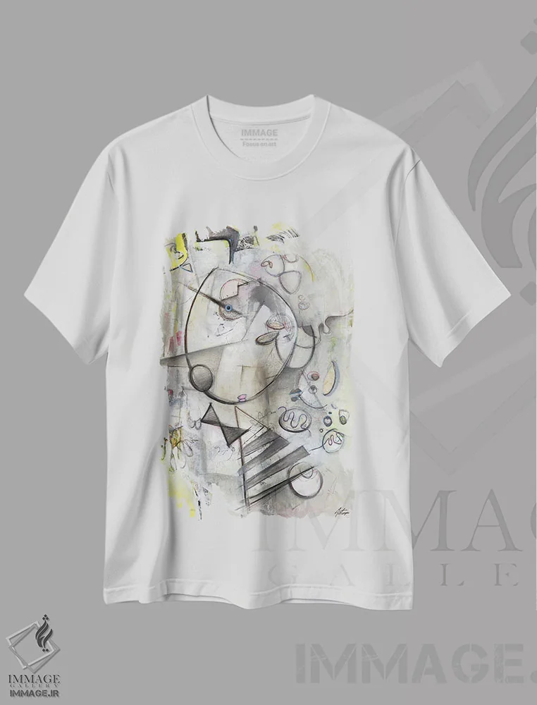 تیشرت سفید طرح دار سال های اولیه III، آبستره اثر جک آوتیسیان | immage.ir