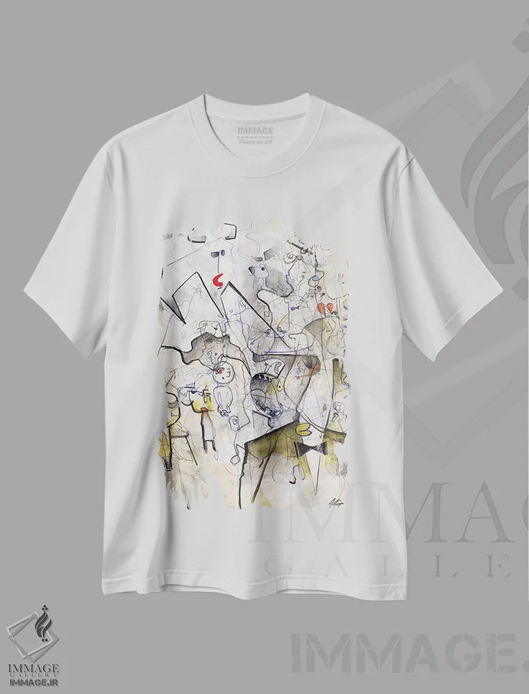 تیشرت سفید طرح دار سال های اولیه IV اثر جک آوتیسیان | فروشگاه ایماژ