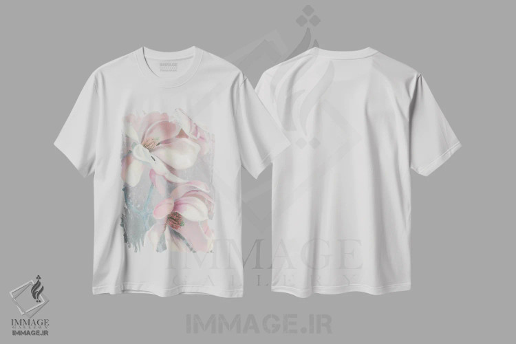 تیشرت سفید طرح دار شکوفه سپیده دم شماره یک، تزئینی اثر جیمز وینس | immage.ir