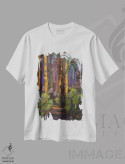 تیشرت سفید طرح دار آخرین نور، دکور کلبه و لژ اثر جودی آهرنز | فروشگاه ایماژ