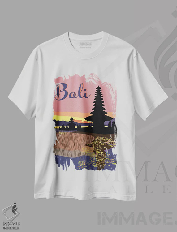 تیشرت سفید طرح دار بالی، هنر دیجیتال اثر جن بوچلی | immage.ir