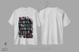 تیشرت سفید طرح دار الهام بخش پلیس، دکور آمریکایی اثر جن بوچلی | immage.ir