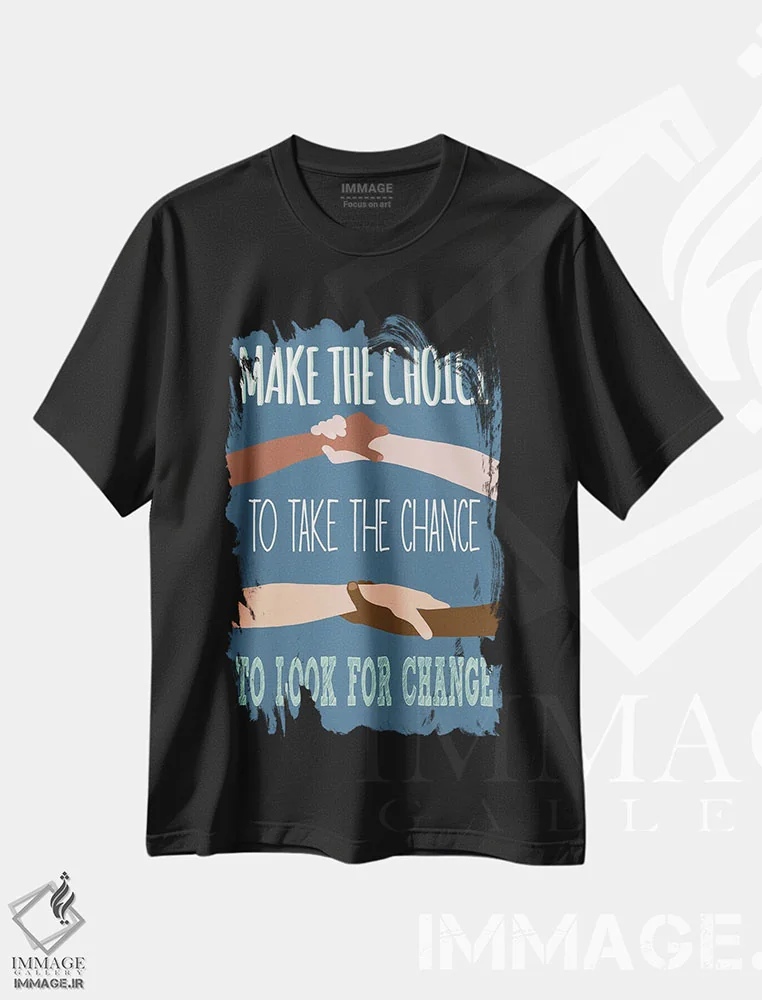 تیشرت مشکی طرح دار انتخاب کن، هنر دیجیتال اثر جن بوچلی | فروشگاه ایماژ