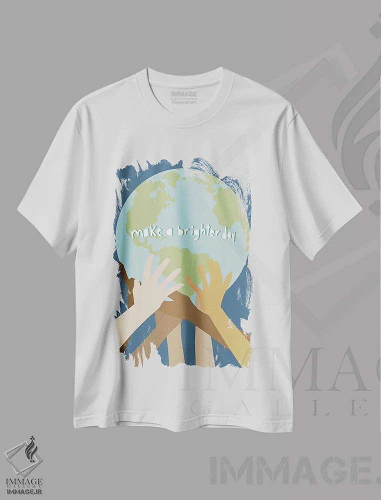 تیشرت سفید طرح دار روزت را روشن تر کن، هنر دیجیتال اثر جن بوچلی | فروشگاه ایماژ