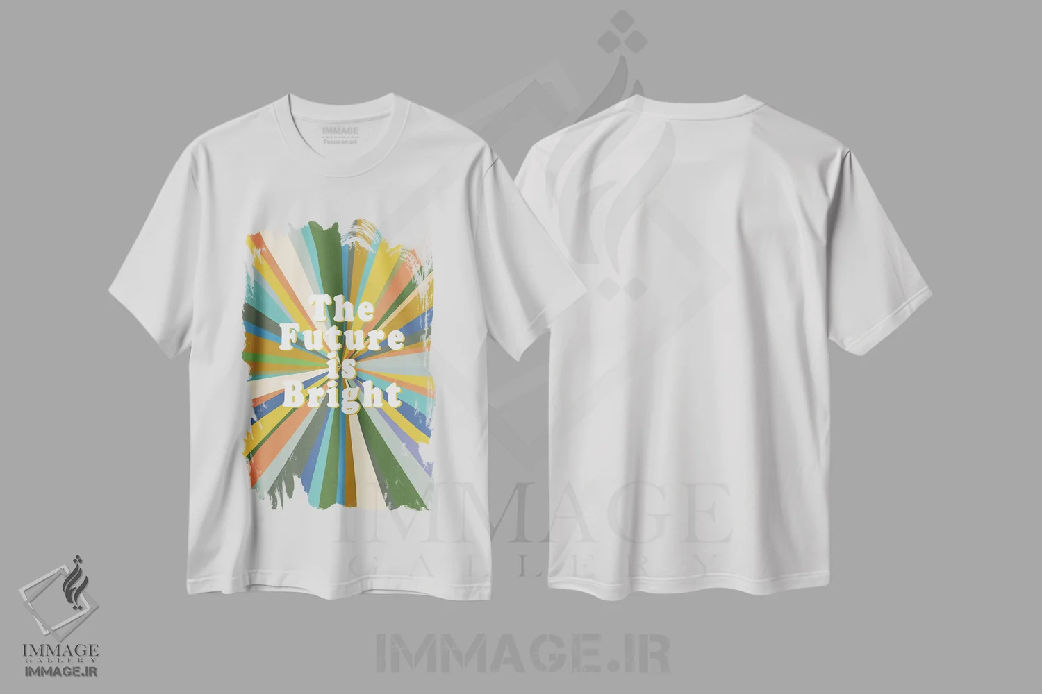 تیشرت سفید طرح دار آینده روشن است، آبستره اثر جن بوچلی | فروشگاه ایماژ