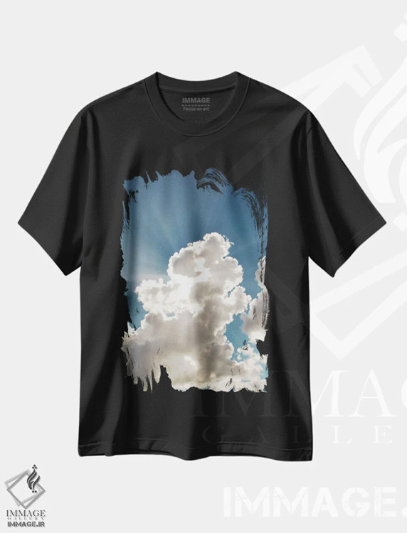 تیشرت مشکی طرح دار ابر انفجاری، هنر دیجیتال اثر جن بوچلی | immage.ir