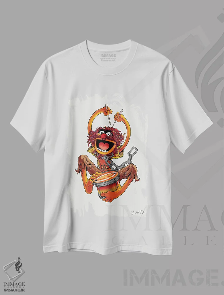 تیشرت سفید طرح دار انیمال، هنر دیجیتال اثر جاشوا بودیچ | immage.ir