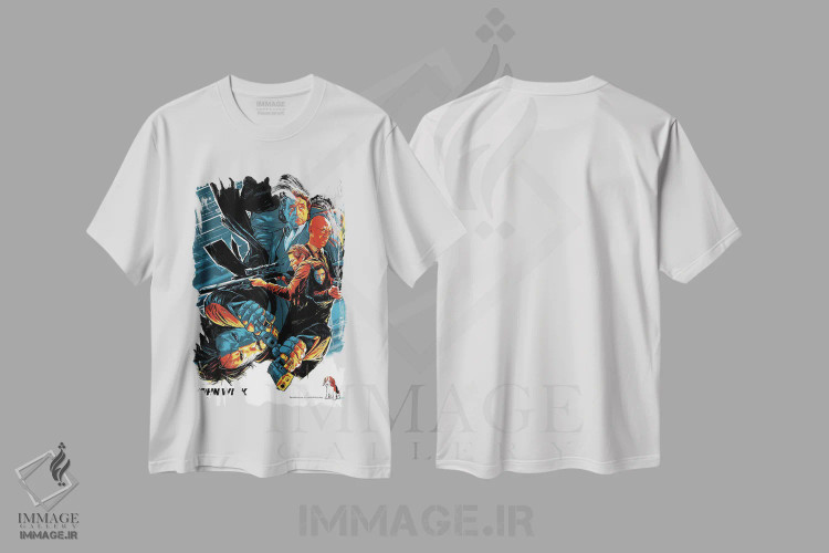 تیشرت سفید طرح دار جان ویک، هنر دیجیتال اثر جاشوا بودیچ | فروشگاه ایماژ