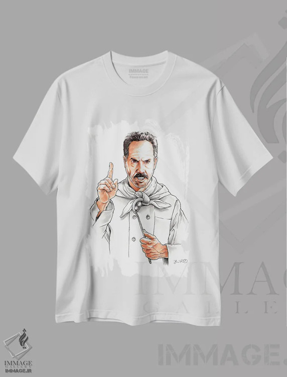 تیشرت سفید طرح دار سوپ نازی، هنر دیجیتال اثر جاشوا بودیچ | فروشگاه ایماژ